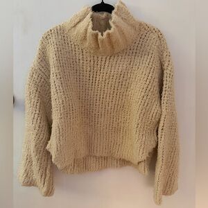Free People Cream Cowl Neck Sweater